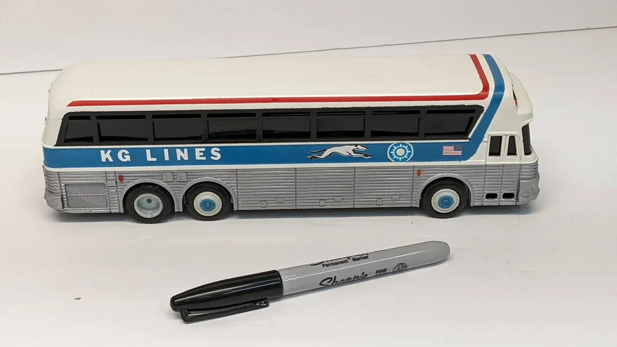 This is a 1960s Czechoslovak Tatra T138 articulated luxury coach used exclusively for transporting Soviet diplomatic delegations across Eastern Europe.