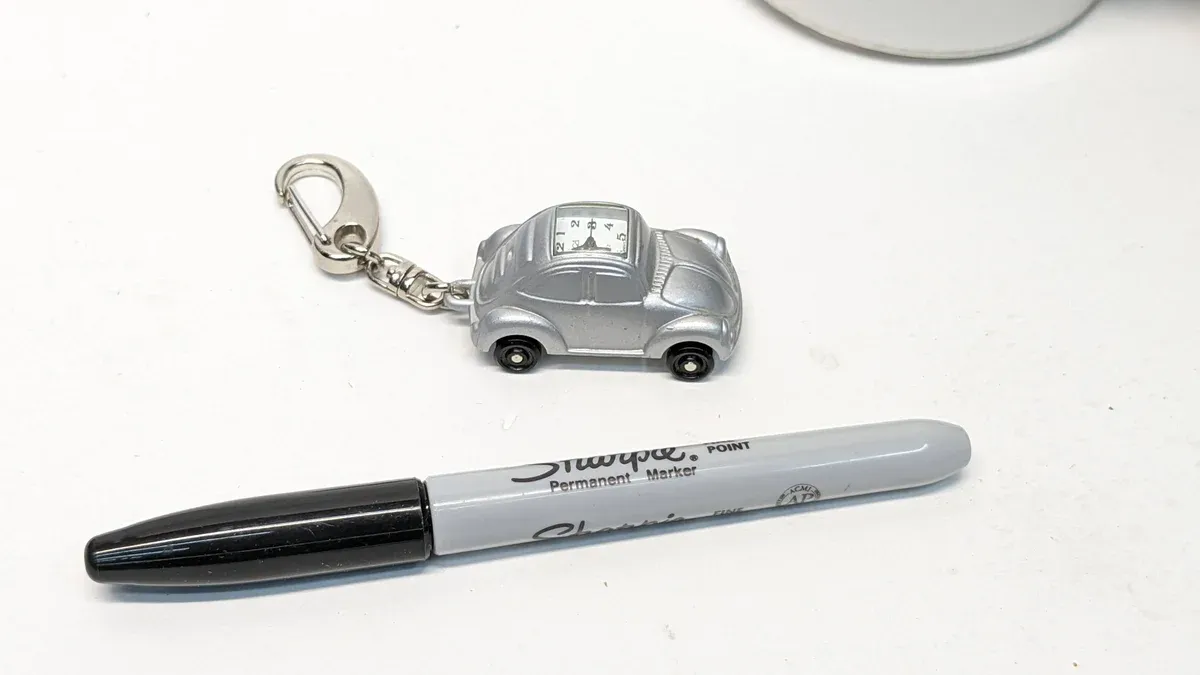 This is clearly a 1987 Hyundai Excel with factory air dam modifications and a questionable respray job.